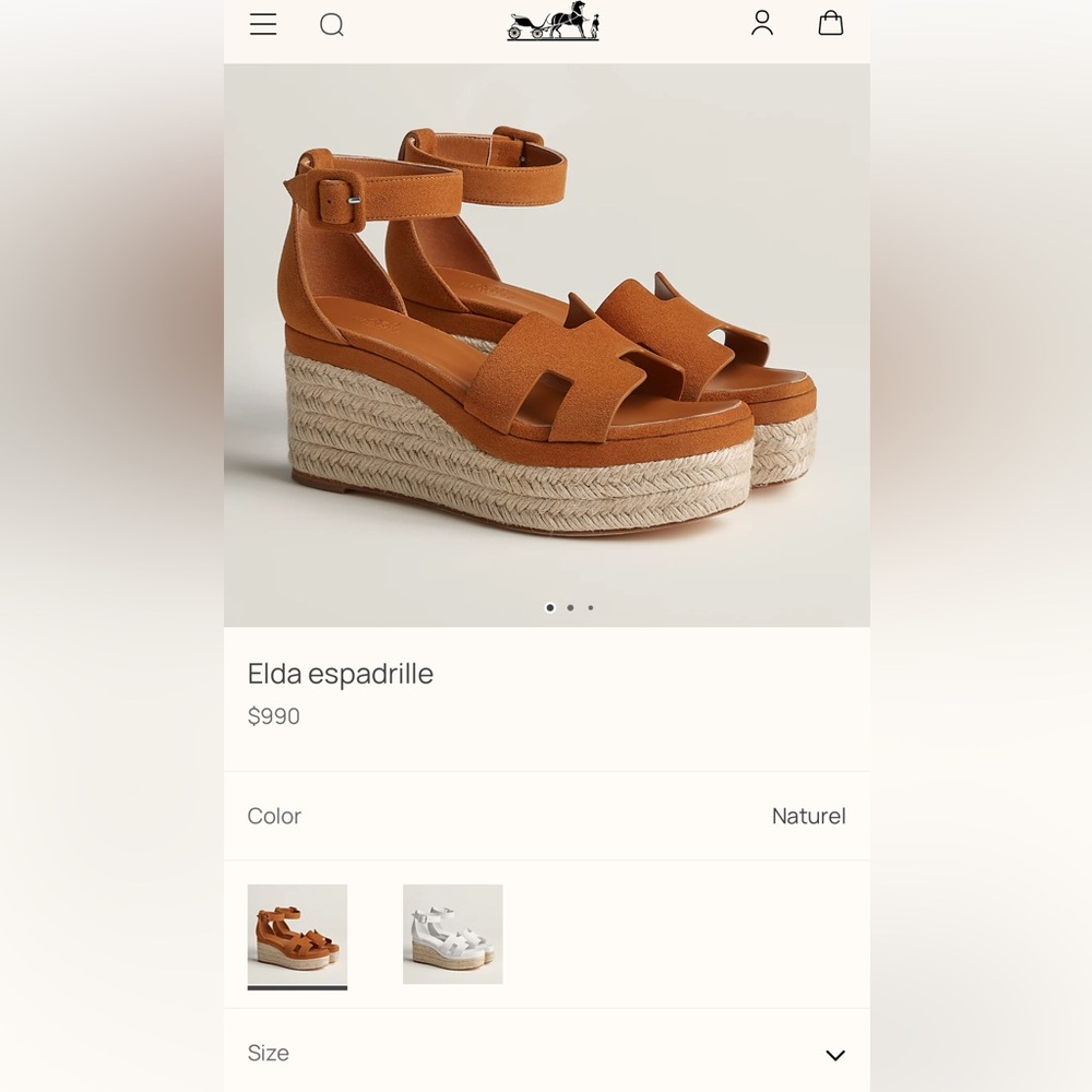 HERMES ELDA ESPADILLES WEGDES SHOES - Picture 13 of 13